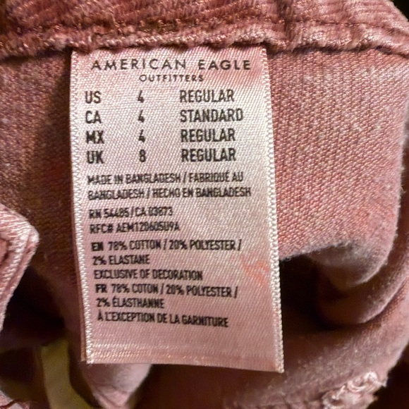 American Eagle Skirt Size 4 Hi-Rise A-Line Super Stretch Burgundy Corduroy - Picture 7 of 8